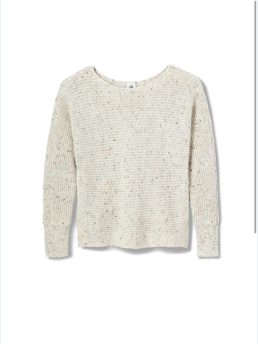 CAbi Tranquil Pullover Cream Speckled Crewneck Sweater